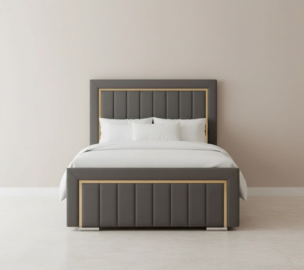 Modena Gold Strip Bed – Stylish Strip Border design