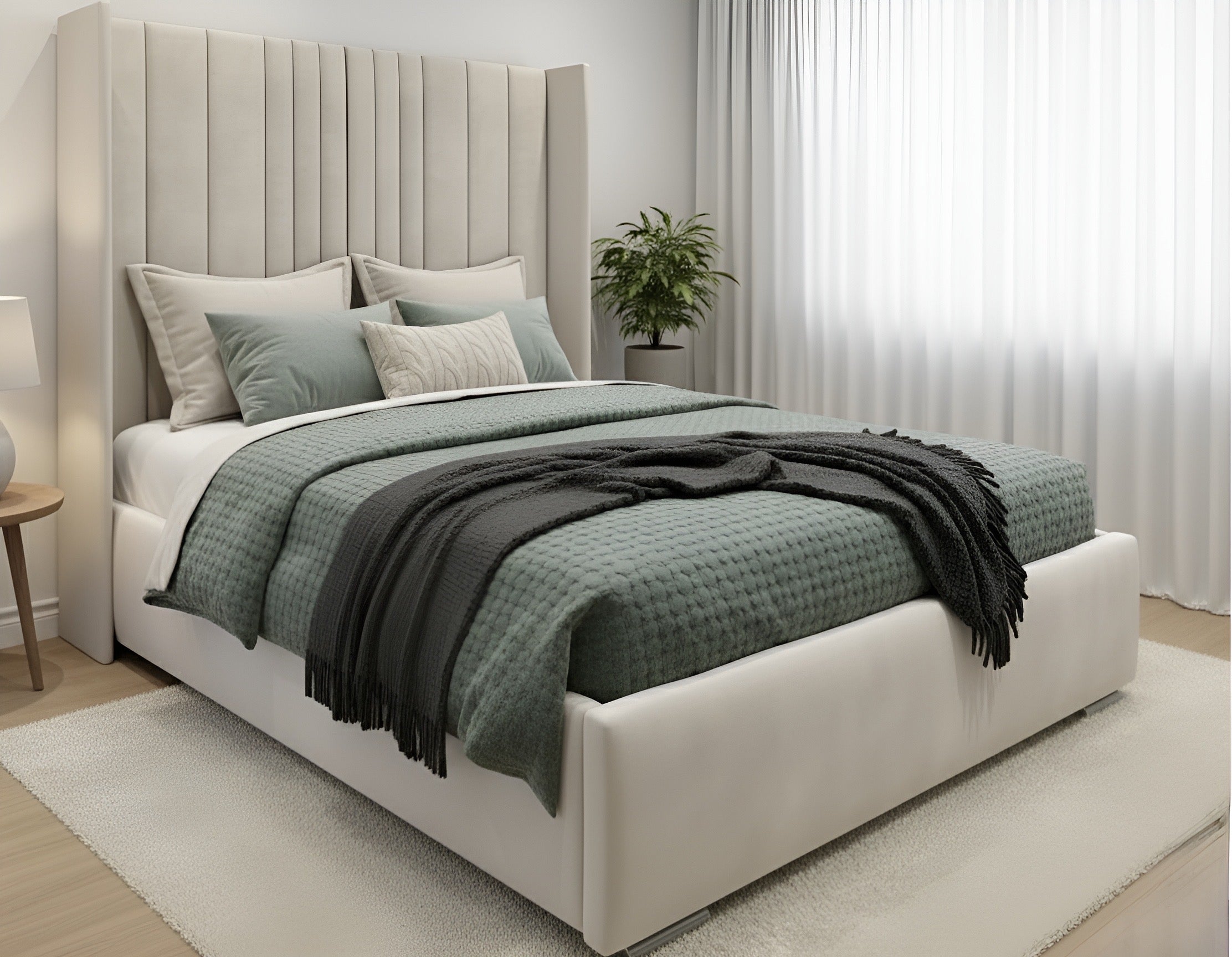 Kensington Wingback Bed frame | Optional Gas-lift Storage