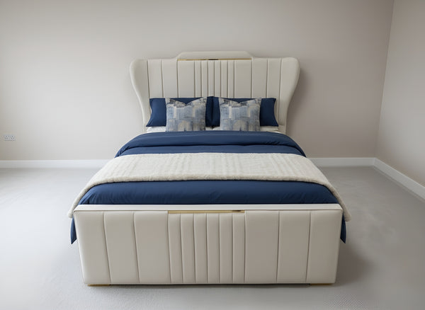 New Stella Gold Trim Bed Frame | Bespoke Fabric Finishes