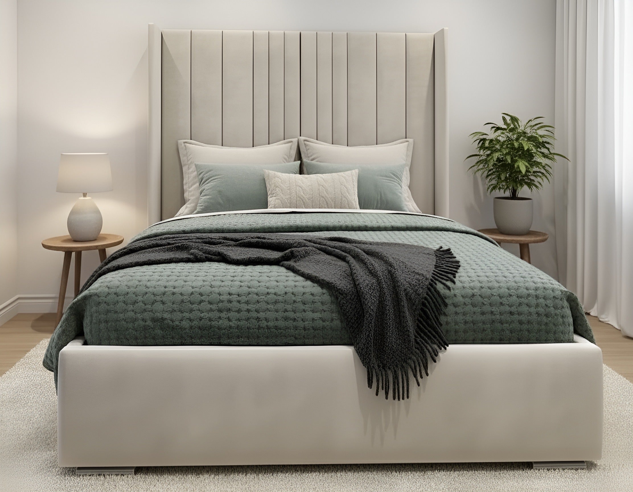 Kensington Wingback Bed frame | Optional Gas-lift Storage