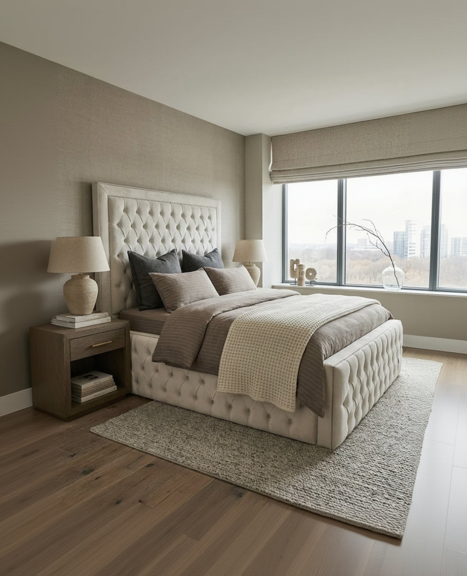 Aria Hilton Bed – Luxury upholstered frame