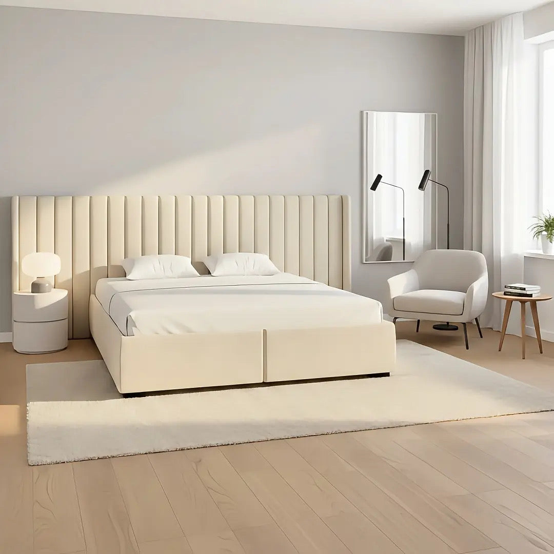 2026 Extended Panel Amara Wingback Bed | 2 Parts Headboard