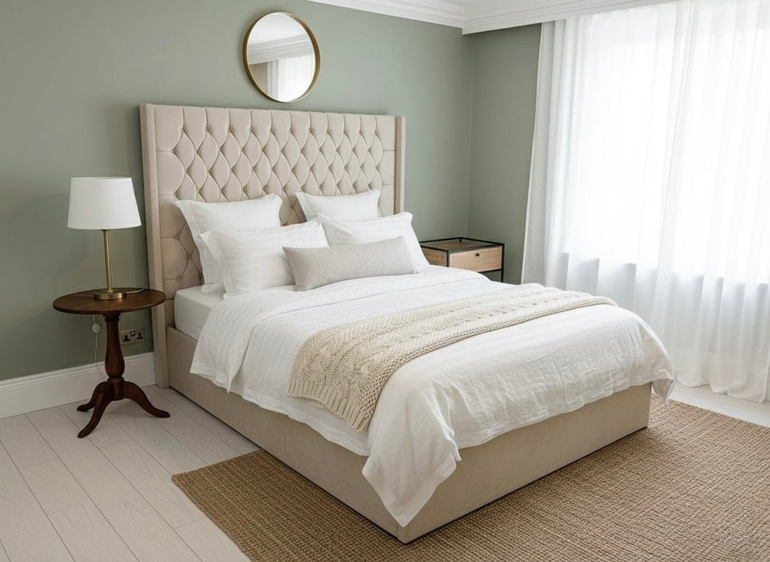 Virella Supreme Bed – Elegant winged Upholstered Design