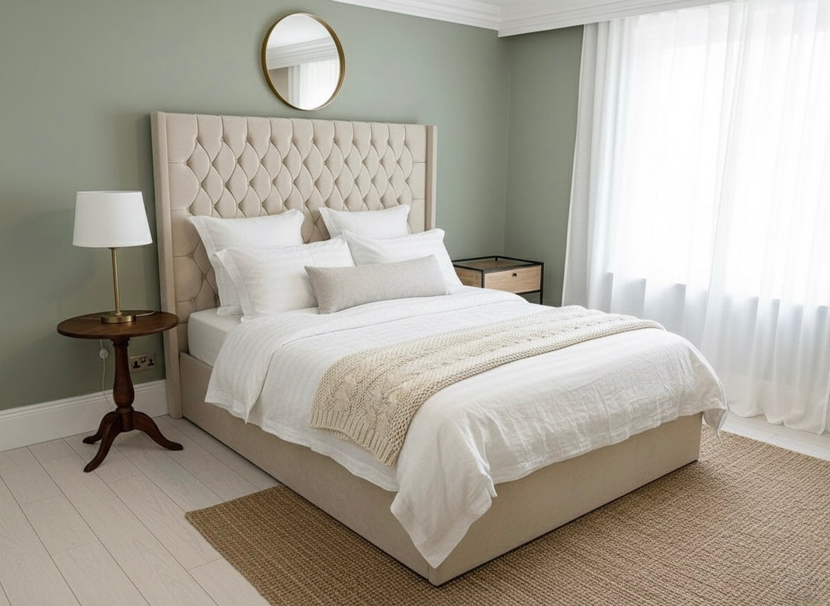 Virella Supreme Bed – Elegant winged Upholstered Design