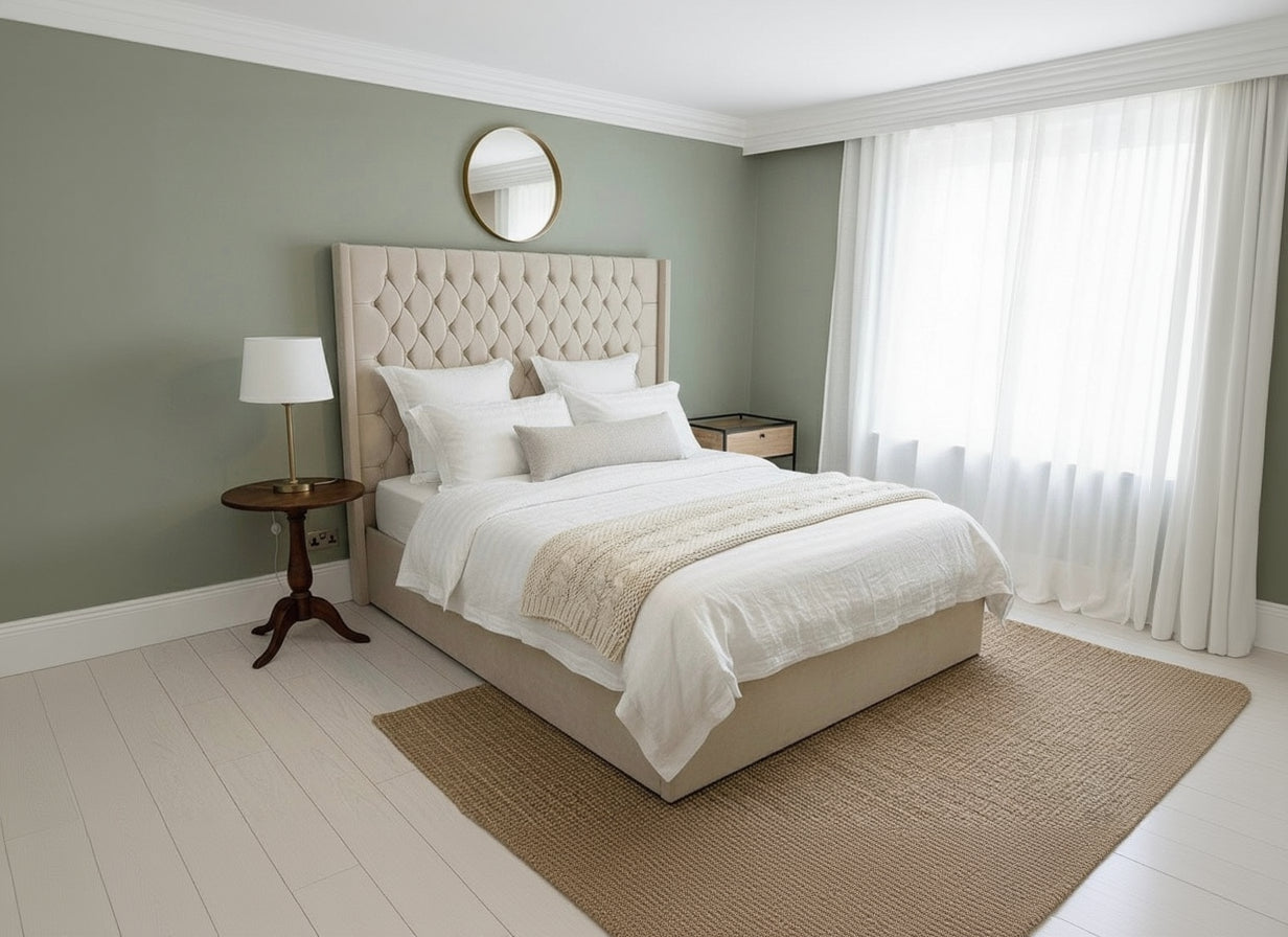 Virella Supreme Bed – Elegant winged Upholstered Design