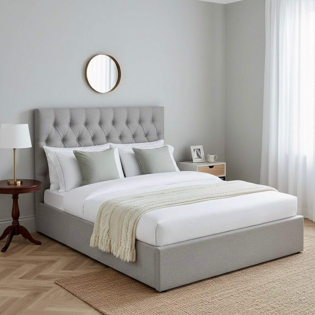 Astra Noir Bed – Modern Upholstered Bed