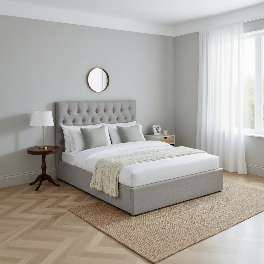 Astra Noir Bed – Modern Upholstered Bed
