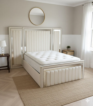 Veltrix Mirror Bed – Extended Headboard Bed Frame
