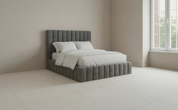 Noiré Panel Bed – Luxury Upholstered Bed Frame