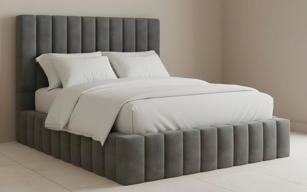 Noiré Panel Bed – Luxury Upholstered Bed Frame