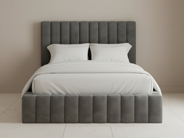 Noiré Panel Bed – Luxury Upholstered Bed Frame